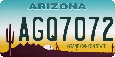 AZ license plate AGQ7072