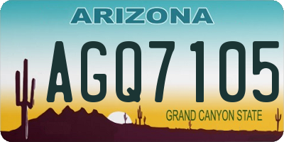 AZ license plate AGQ7105