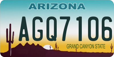AZ license plate AGQ7106