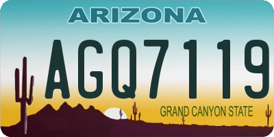 AZ license plate AGQ7119