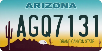 AZ license plate AGQ7131