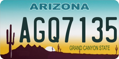 AZ license plate AGQ7135