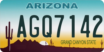 AZ license plate AGQ7142