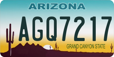 AZ license plate AGQ7217