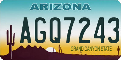 AZ license plate AGQ7243
