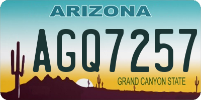 AZ license plate AGQ7257