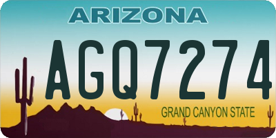 AZ license plate AGQ7274
