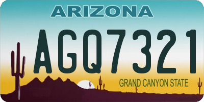 AZ license plate AGQ7321