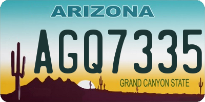 AZ license plate AGQ7335
