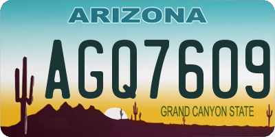 AZ license plate AGQ7609