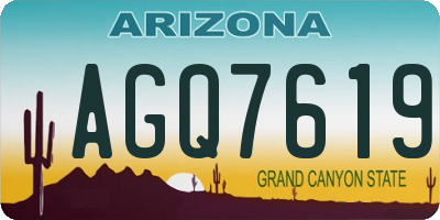 AZ license plate AGQ7619