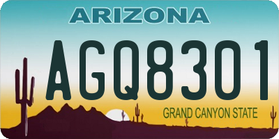 AZ license plate AGQ8301