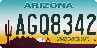 AZ license plate AGQ8342