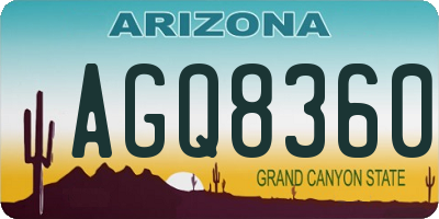 AZ license plate AGQ8360