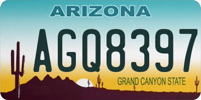 AZ license plate AGQ8397