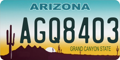 AZ license plate AGQ8403