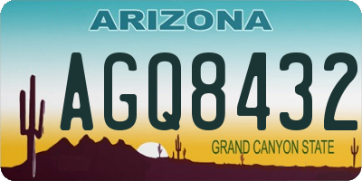 AZ license plate AGQ8432