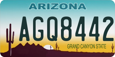 AZ license plate AGQ8442