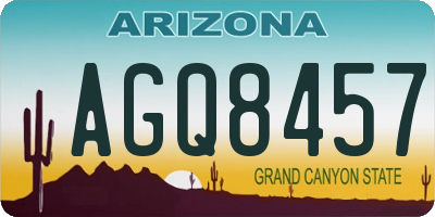 AZ license plate AGQ8457
