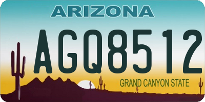 AZ license plate AGQ8512