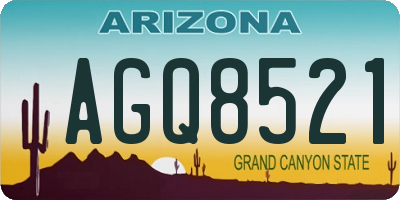 AZ license plate AGQ8521