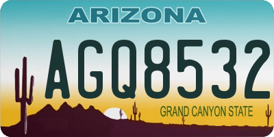 AZ license plate AGQ8532