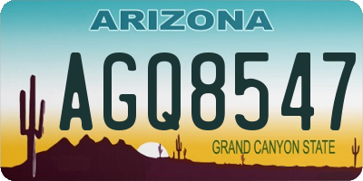 AZ license plate AGQ8547