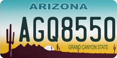 AZ license plate AGQ8550