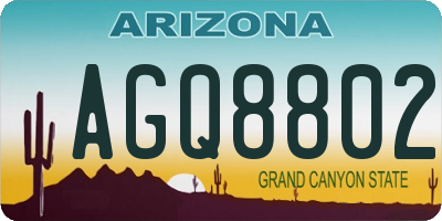 AZ license plate AGQ8802