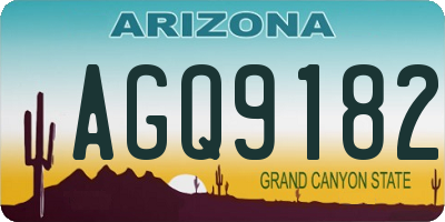 AZ license plate AGQ9182