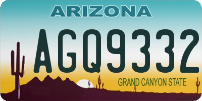 AZ license plate AGQ9332