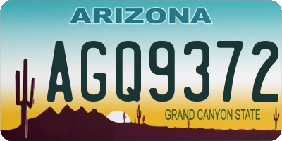 AZ license plate AGQ9372