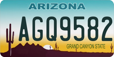 AZ license plate AGQ9582