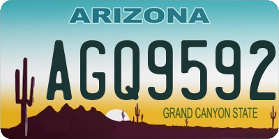 AZ license plate AGQ9592