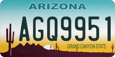 AZ license plate AGQ9951
