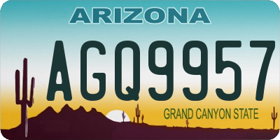 AZ license plate AGQ9957