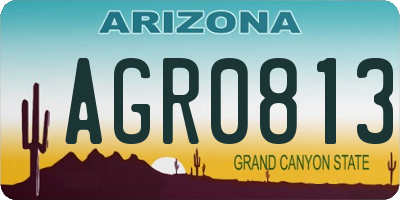 AZ license plate AGR0813