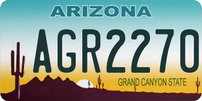 AZ license plate AGR2270
