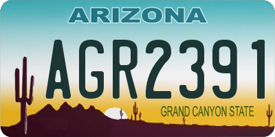 AZ license plate AGR2391