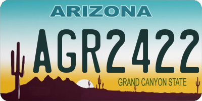 AZ license plate AGR2422