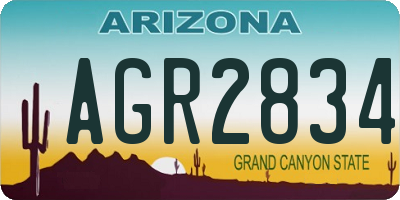 AZ license plate AGR2834