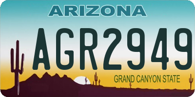 AZ license plate AGR2949