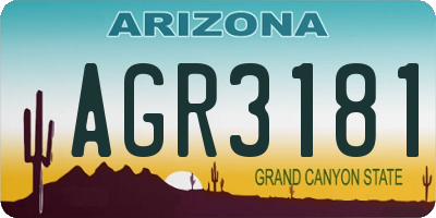 AZ license plate AGR3181