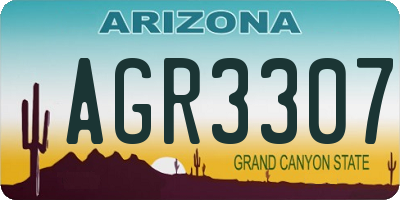 AZ license plate AGR3307