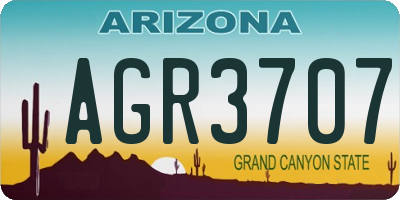 AZ license plate AGR3707