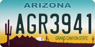 AZ license plate AGR3941
