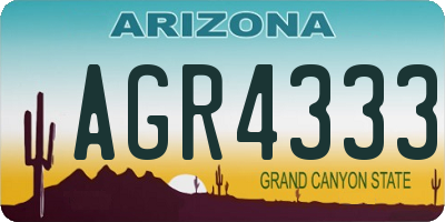 AZ license plate AGR4333