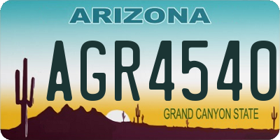 AZ license plate AGR4540