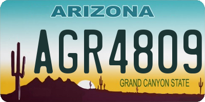 AZ license plate AGR4809