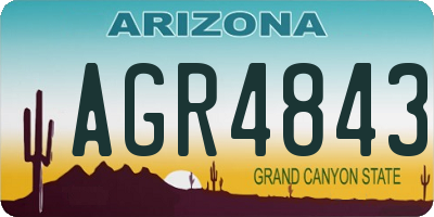 AZ license plate AGR4843